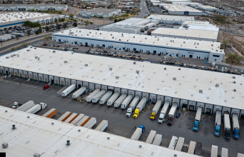 Aerial image of logistics building